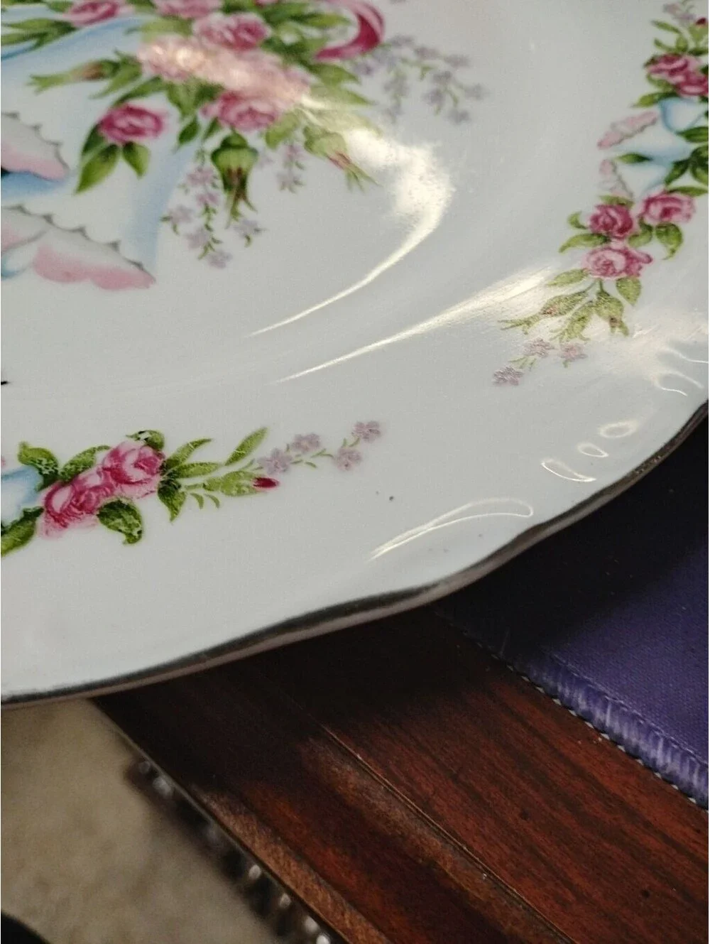 25th Anniversary Celebration Plate Norcrest Fine China B-331 Japan Platinum Trim